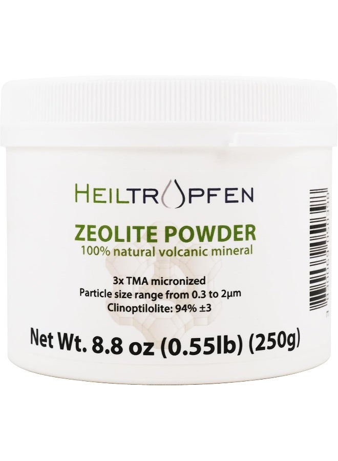 Heiltropfen Zeolite Powder, 0.55 lb - 250 g, ULTRA FINE less-than 2 um, Clinoptilolite: 95%, 3x activated, Natural Mineral Dust - Image 1